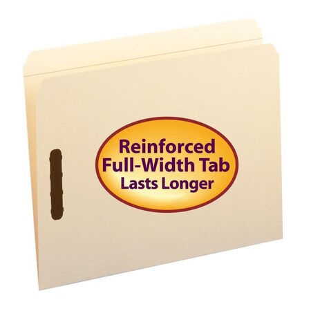 Smead Top-Tab Folder, 2 Fasteners/Pos and 3, Letter, 50/BX, MA PK SMD14513